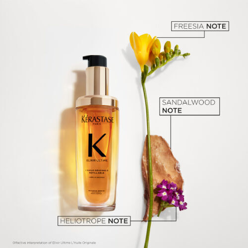 A captivating fragrance blending the delicate essence of freesia, the warm embrace of sandalwood, and the enchanting allure of heliotrope.
