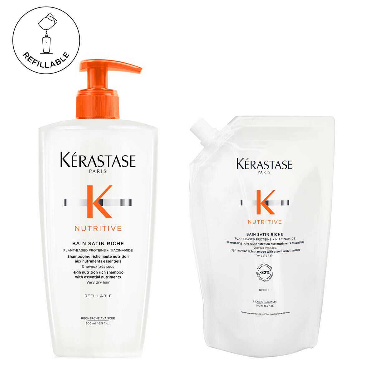 KERASTASE NUTRITIVE BAIN SATIN RICHE SHAMPOO FOR VERY DRY HAIR BUDNLE
